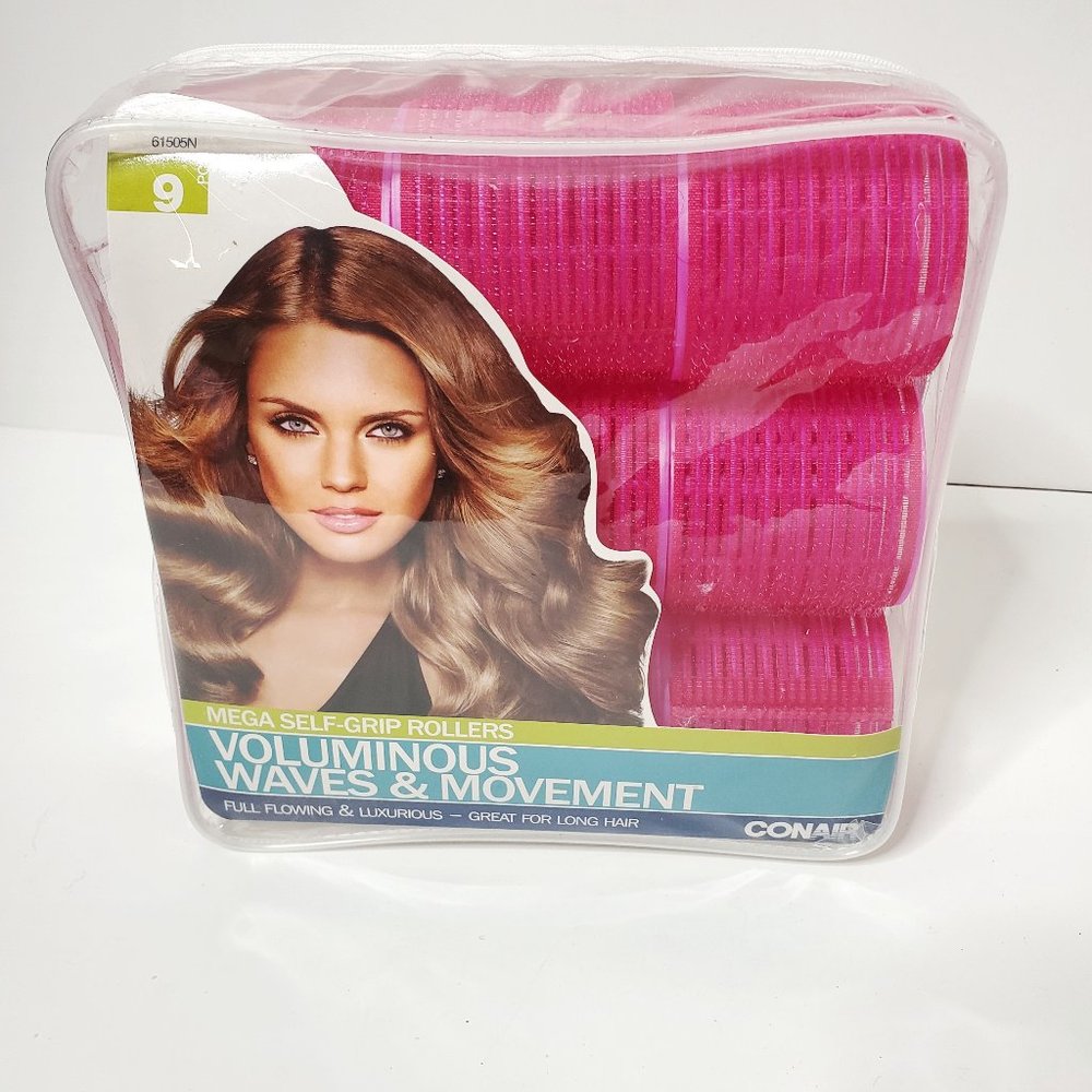 2/$10 Conair Pink Mega Self-Grip Rollers - Voluminous Waves & Movement